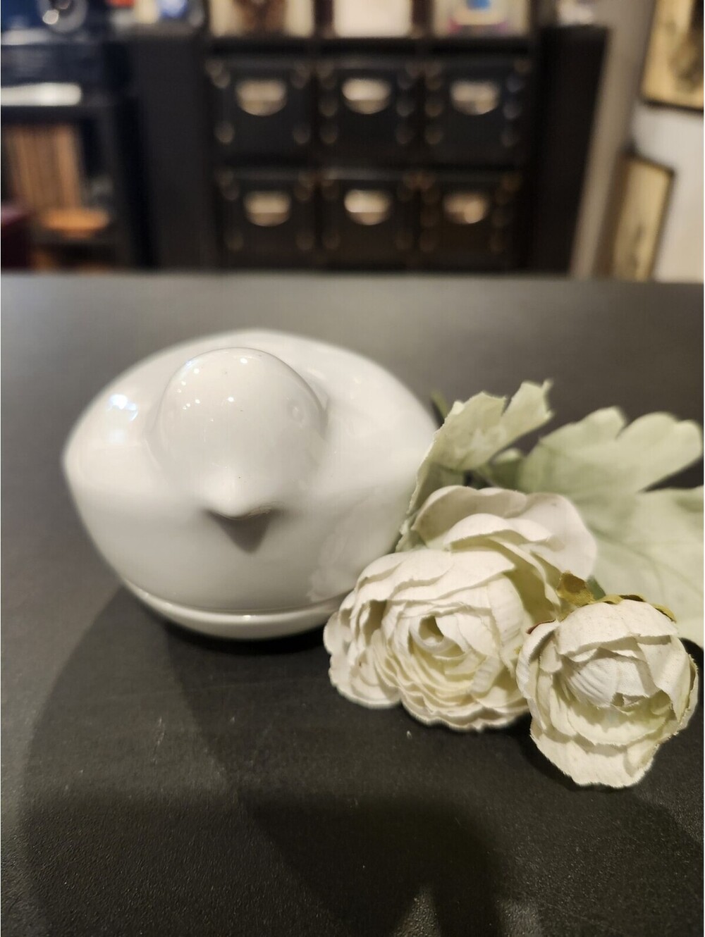 West Elm White Bird Trinket Jewelry Box / Dish /Jar